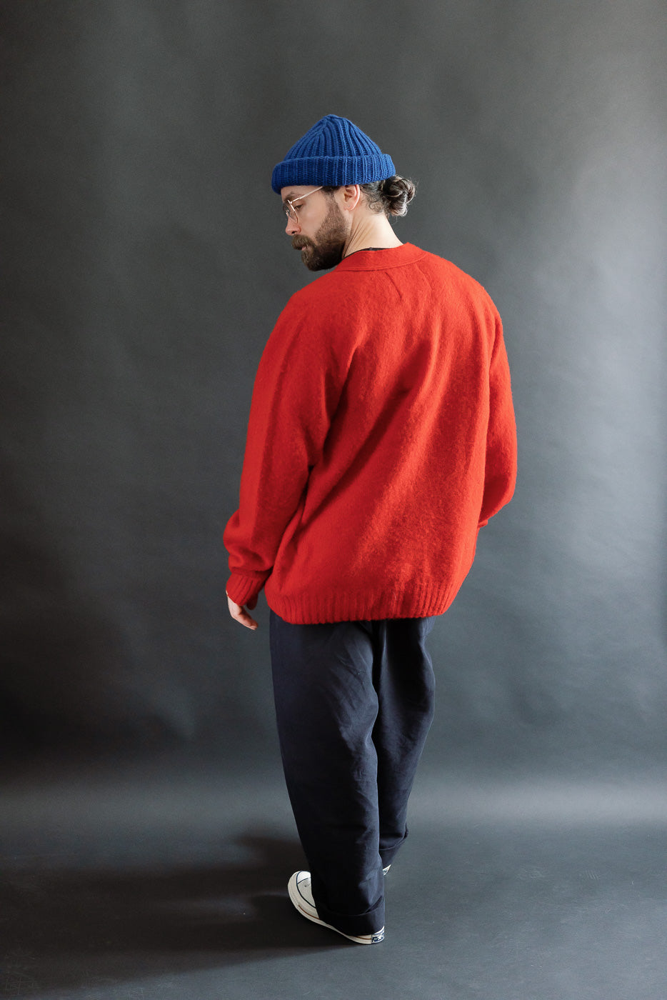 Shaggy Bear Cardigan - Flaming Red