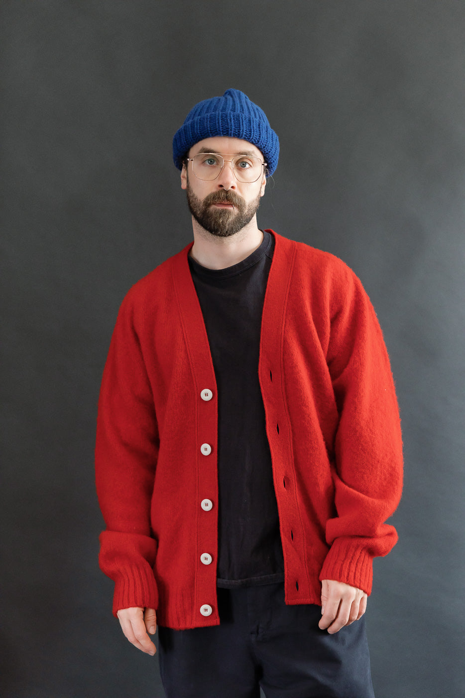 Shaggy Bear Cardigan - Flaming Red | Dant