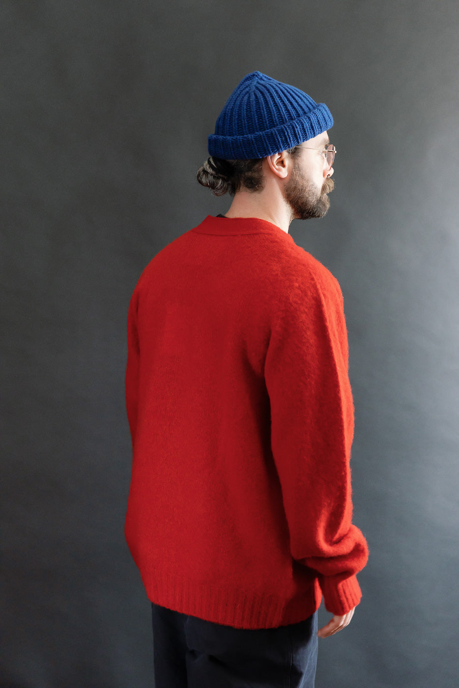 Shaggy Bear Cardigan - Flaming Red