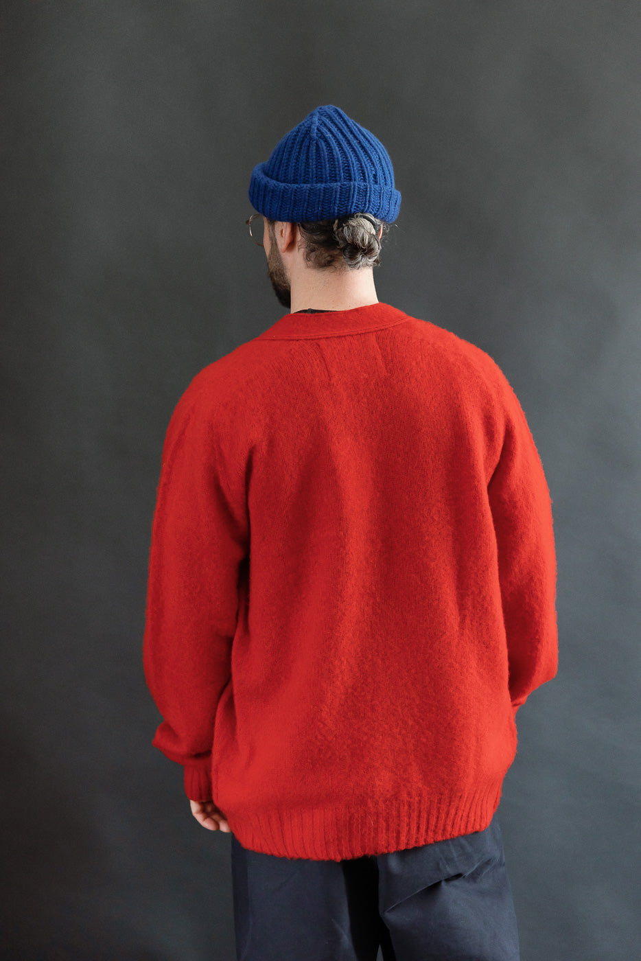 Shaggy Bear Cardigan - Flaming Red