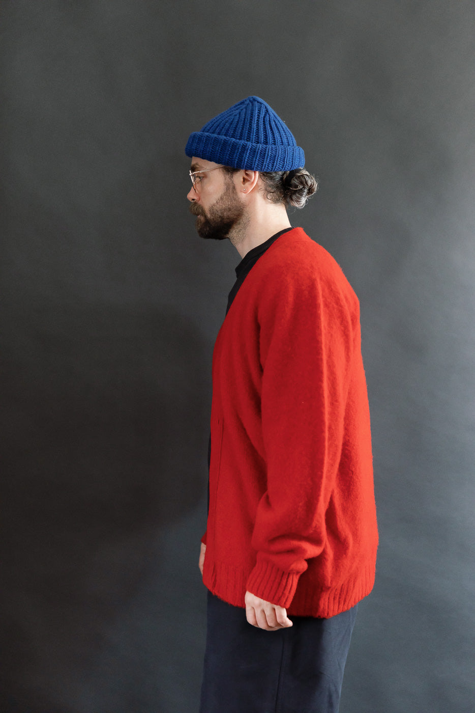 Shaggy Bear Cardigan - Flaming Red