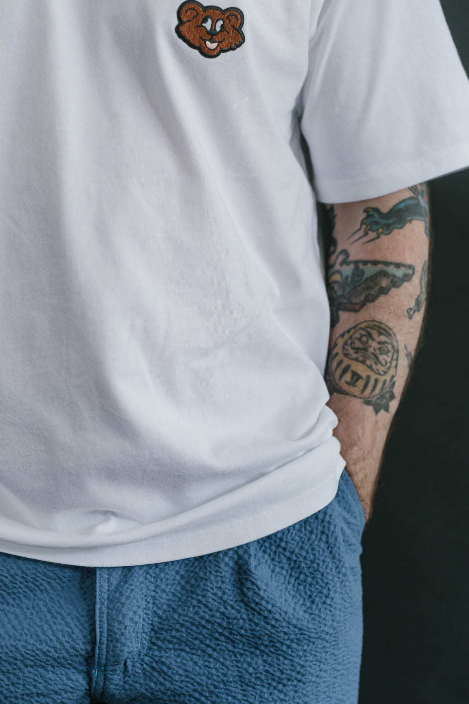 Shaggy Bear T-Shirt - White
