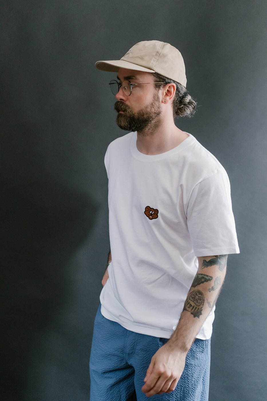 Shaggy Bear T-Shirt - White
