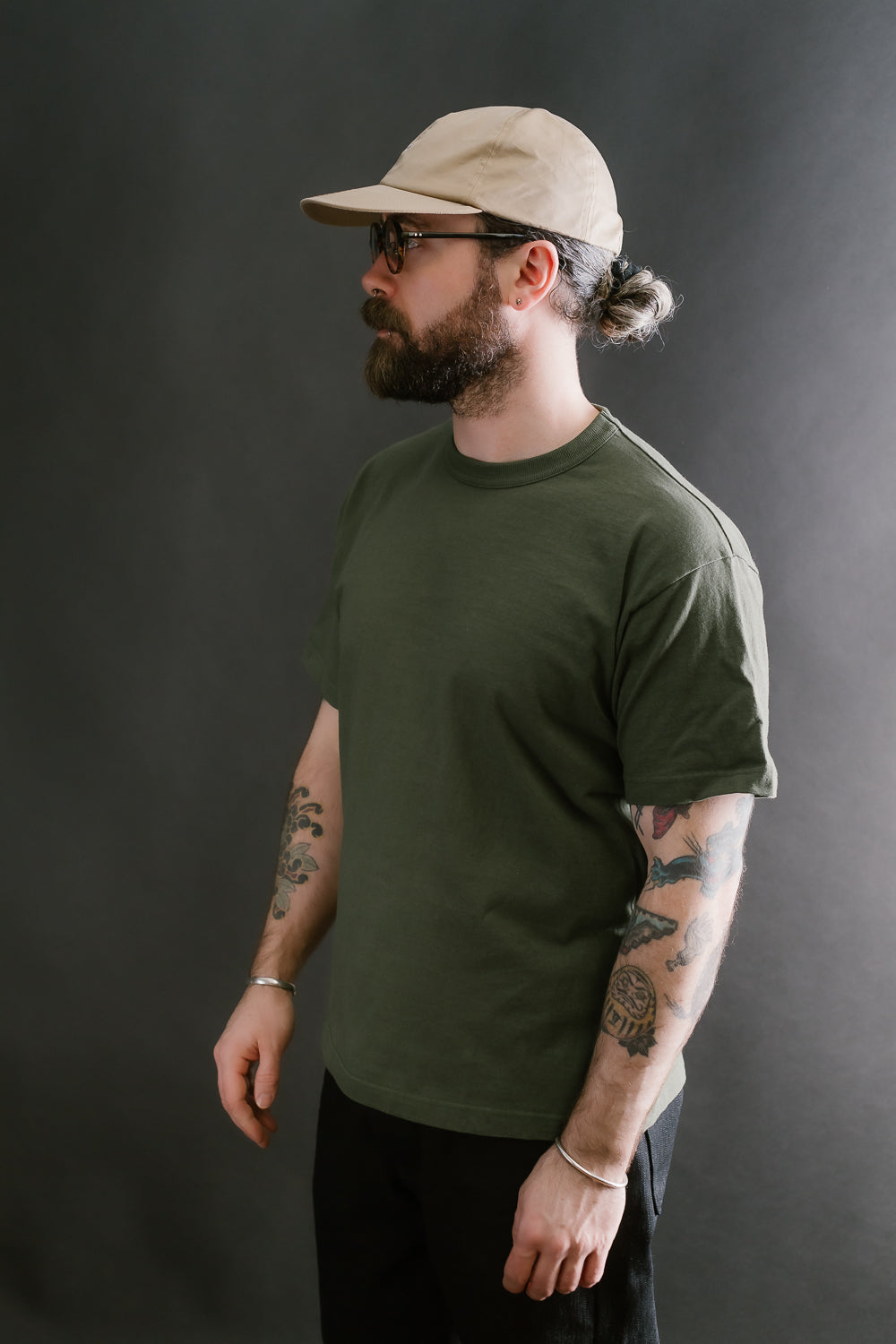 IHT-1610L-OLV - 6.5oz Loopwheel Crew Neck T-Shirt with
