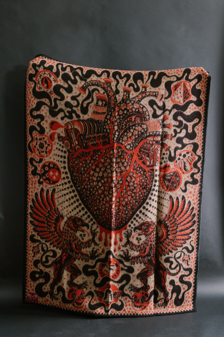 IHxIF-01 - Iron Heart x Indigofera Friendship Blanket - Red, Black