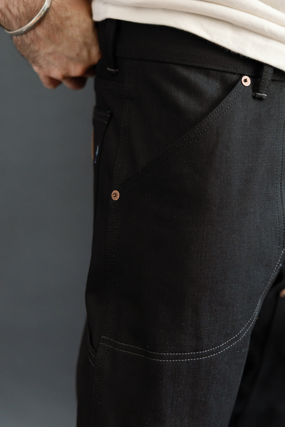 14oz - Wendell Gunpowder Selvedge Double Knee - Soot Black