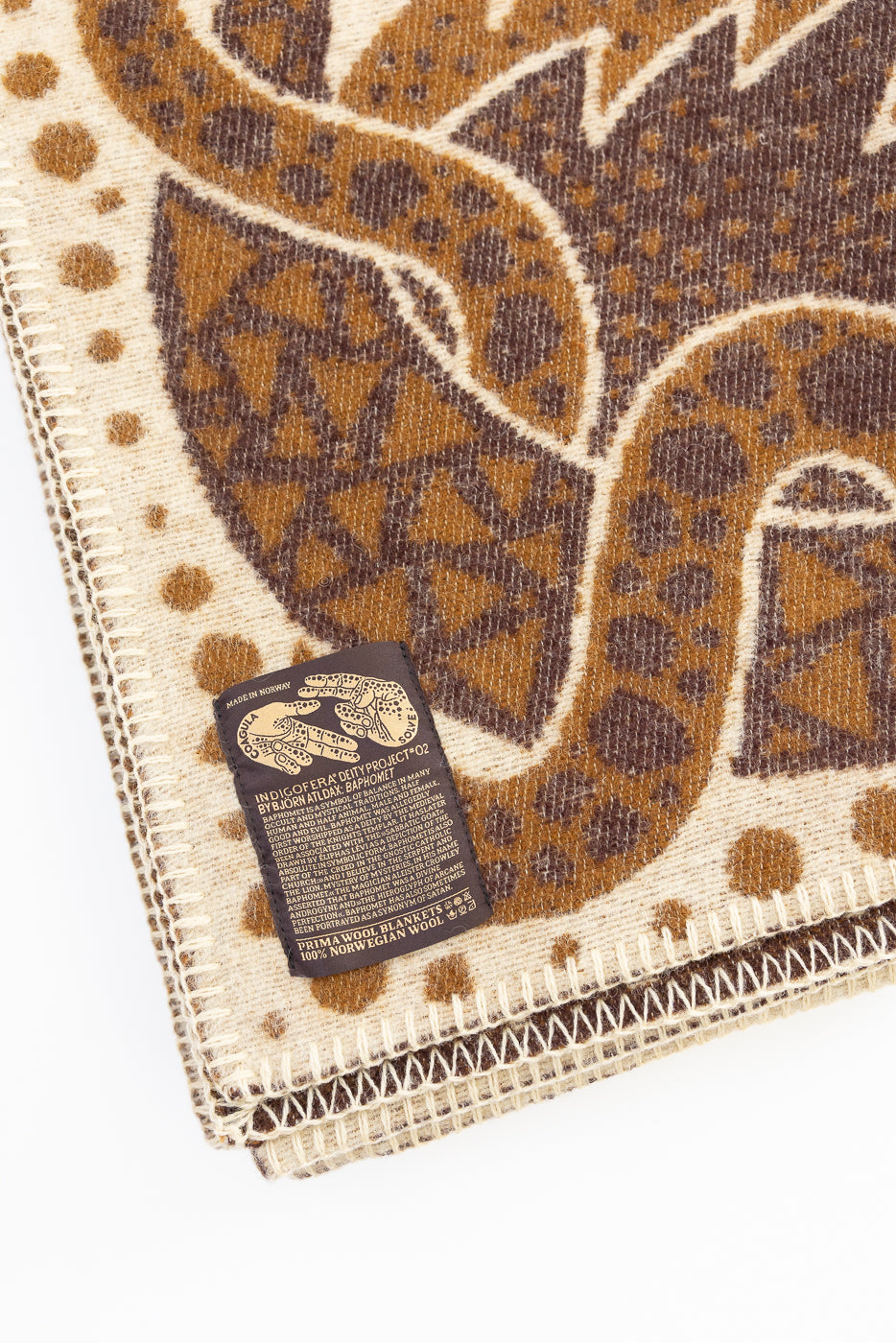 close up on custom label with two hands