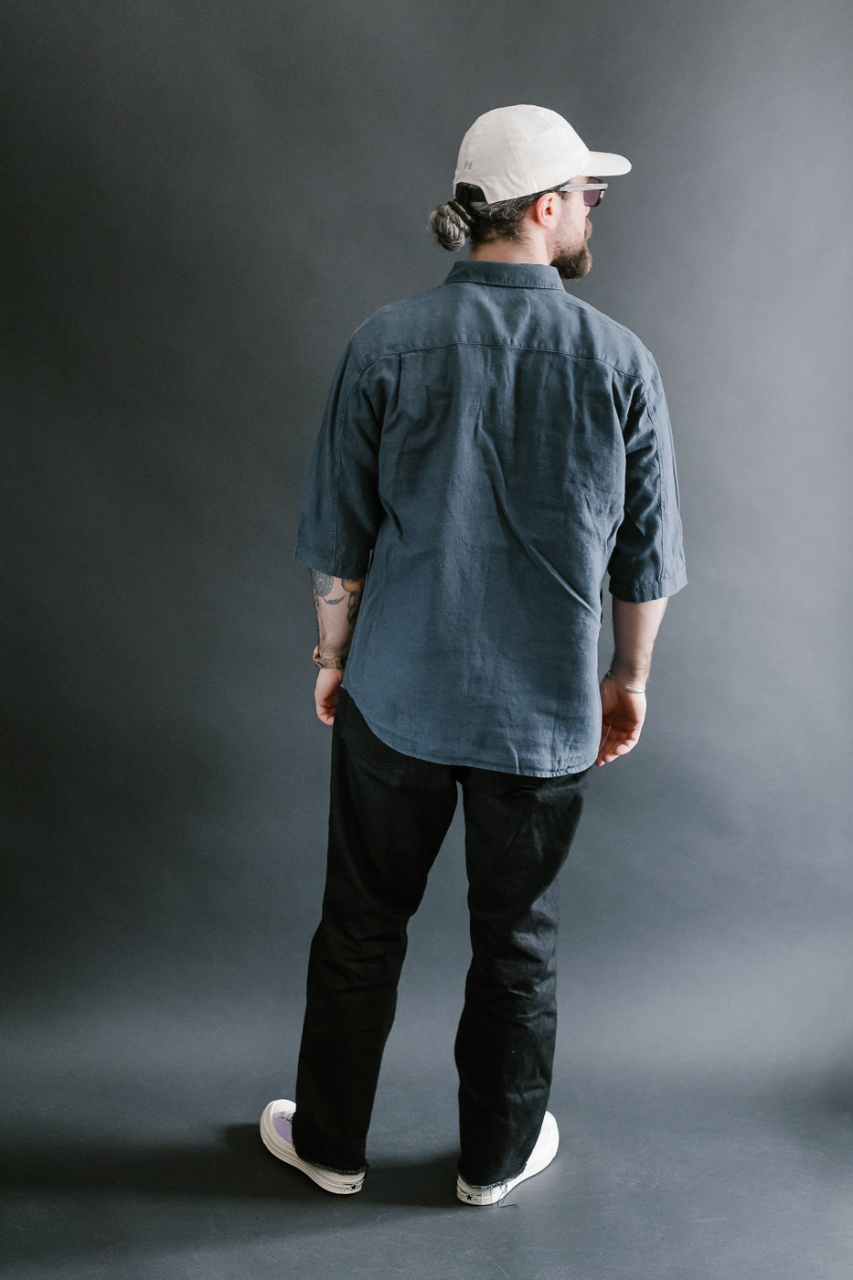 Delray Linen Canvas Shirt - Mood Indigo