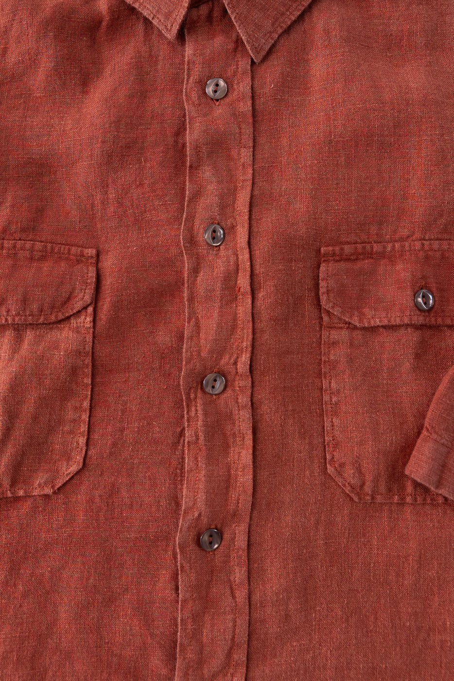 Delray Linen Canvas Shirt - Rust