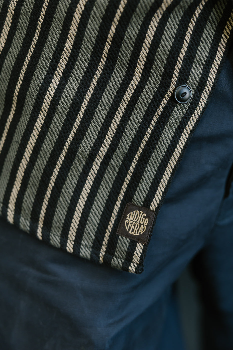 McAllen Shirt Drunken Stripe Twill - Black, Beige, Grey