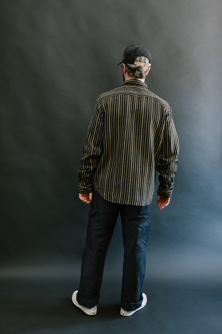 McAllen Shirt Drunken Stripe Twill - Black, Beige, Grey