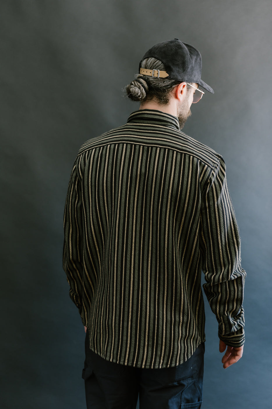 McAllen Shirt Drunken Stripe Twill - Black, Beige, Grey