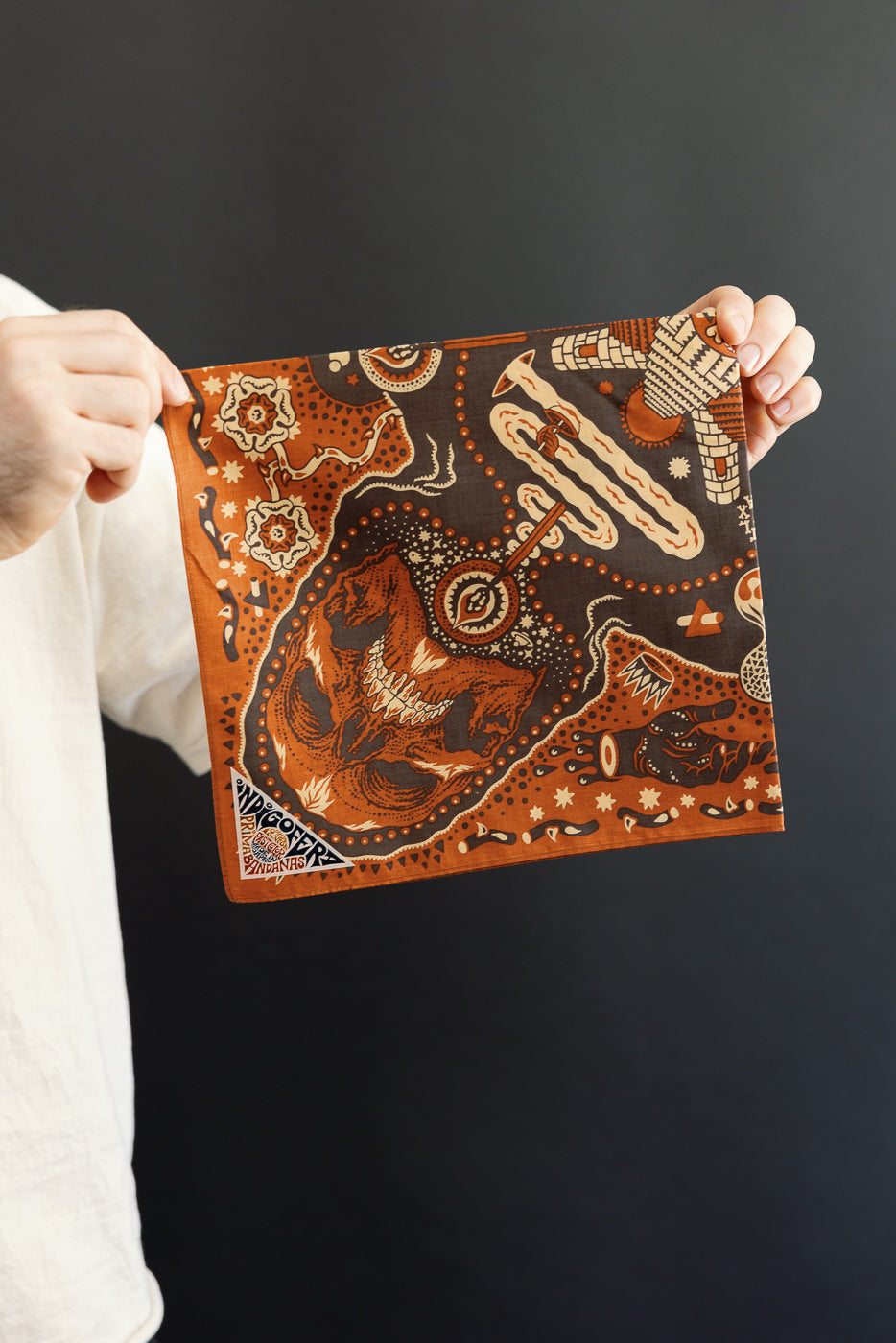 Tarot XIII Bandana - Red, Brown | Dant