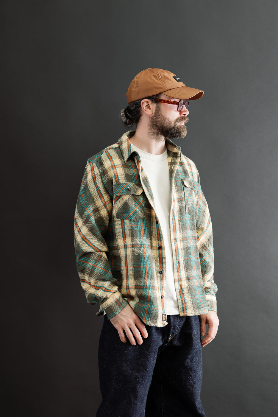 Full body, right side view of a 5'9