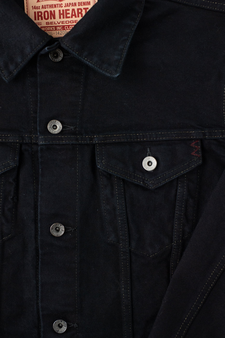IH-526J-142OD - 14oz Selvedge Denim Modified Type III - Black Overdyed