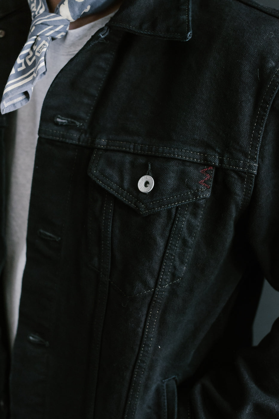 IH-526J-142OD - 14oz Selvedge Denim Modified Type III - Black Overdyed