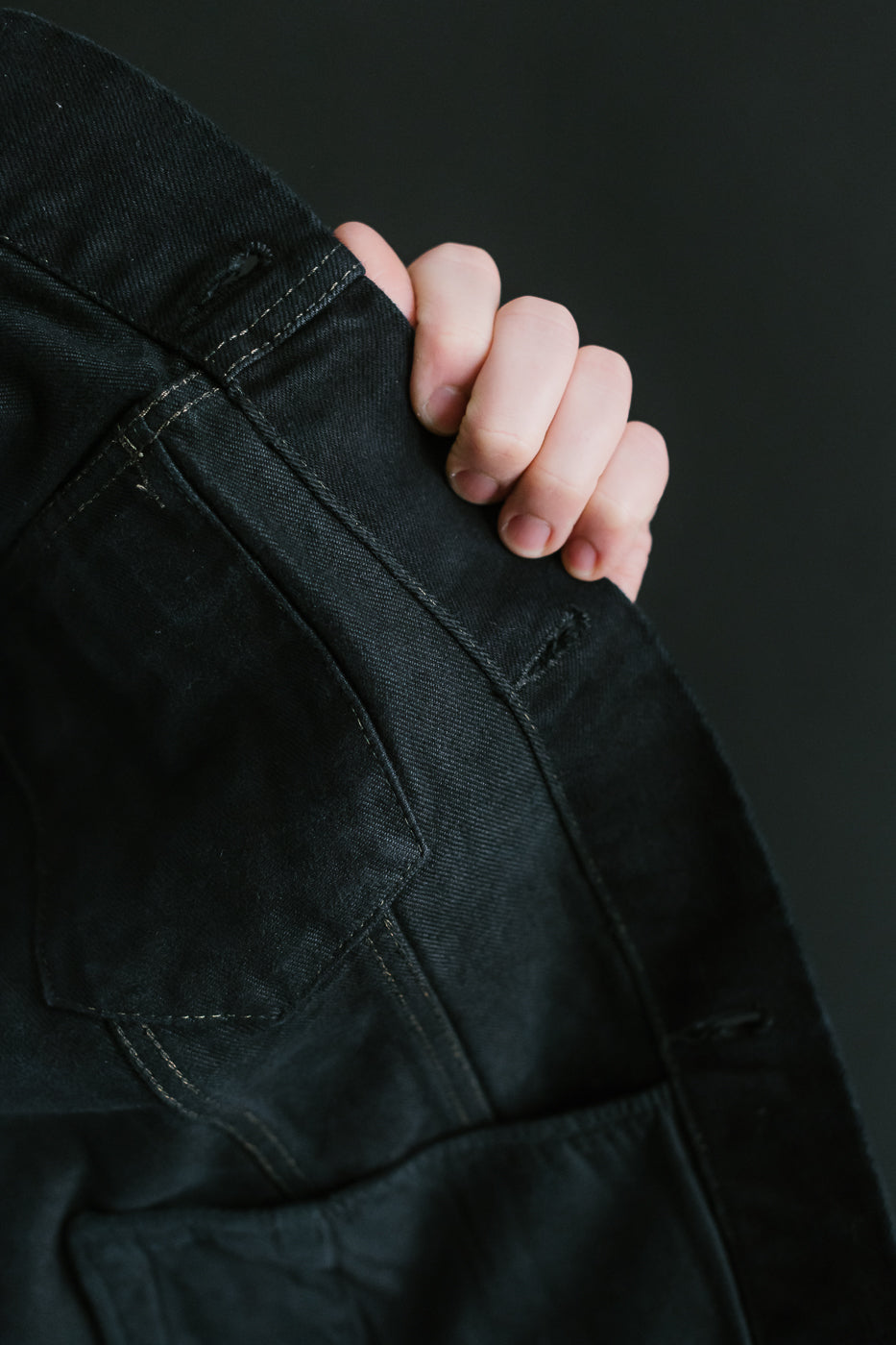 IH-526J-142OD - 14oz Selvedge Denim Modified Type III - Black Overdyed