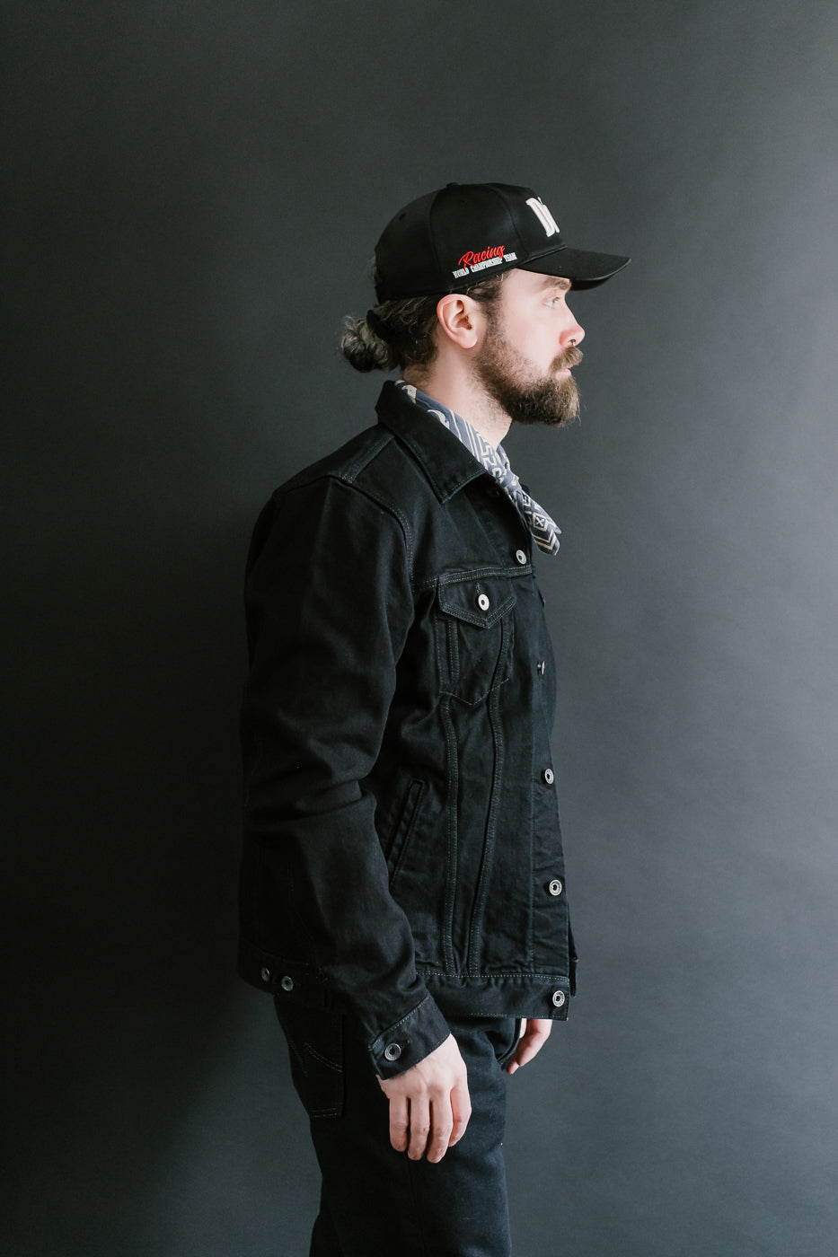 IH-526J-142OD - 14oz Selvedge Denim Modified Type III - Black Overdyed