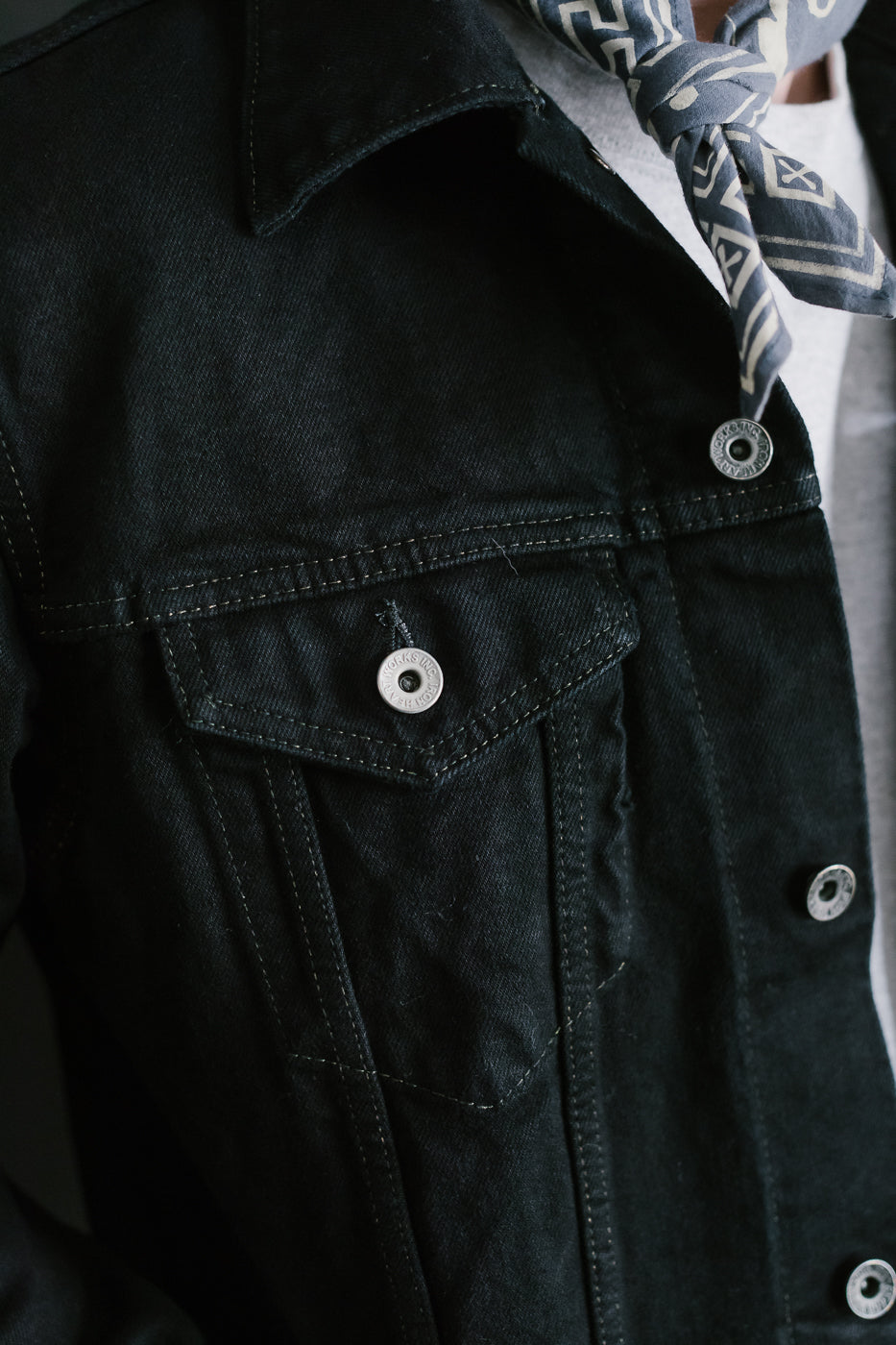 IH-526J-142OD - 14oz Selvedge Denim Modified Type III - Black Overdyed