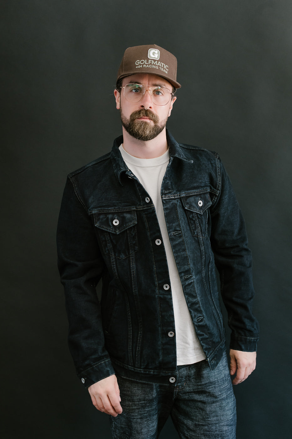IH-526Lod - 19oz Left-Hand Twill Selvedge Denim Type III Jacket -  Indigo Overdyed Black