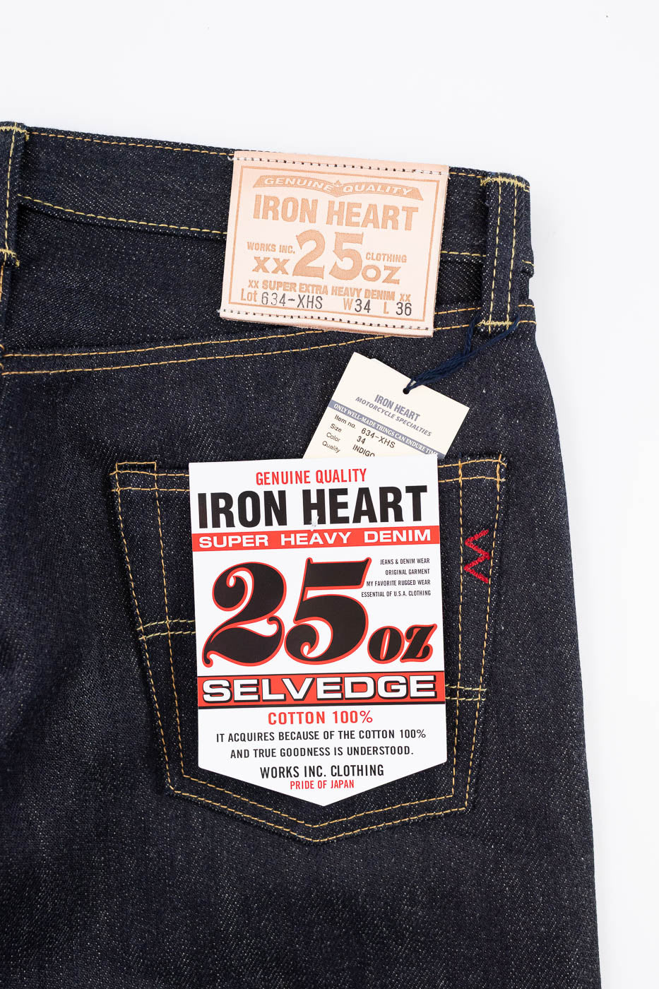IH-634-XHS - 25oz Selvedge Denim Straight Cut Jeans - Indigo
