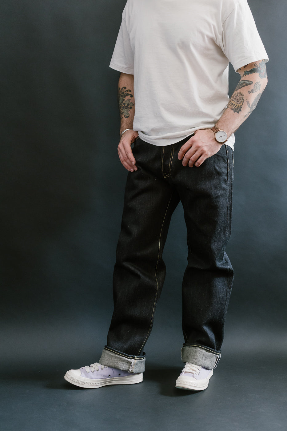 IH-634-XHS - 25oz Selvedge Denim Straight Cut Jeans - Indigo