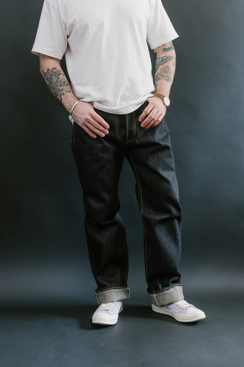 IH-634-XHS - 25oz Selvedge Denim Straight Cut Jeans - Indigo