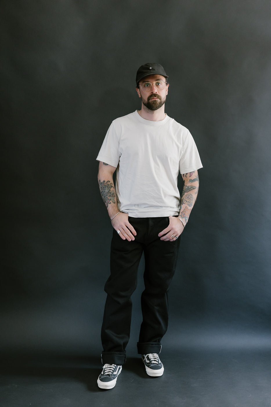 IH-666S-SBG - 21oz Selvedge Denim Slim Straight - Superblack (Fades to Grey)