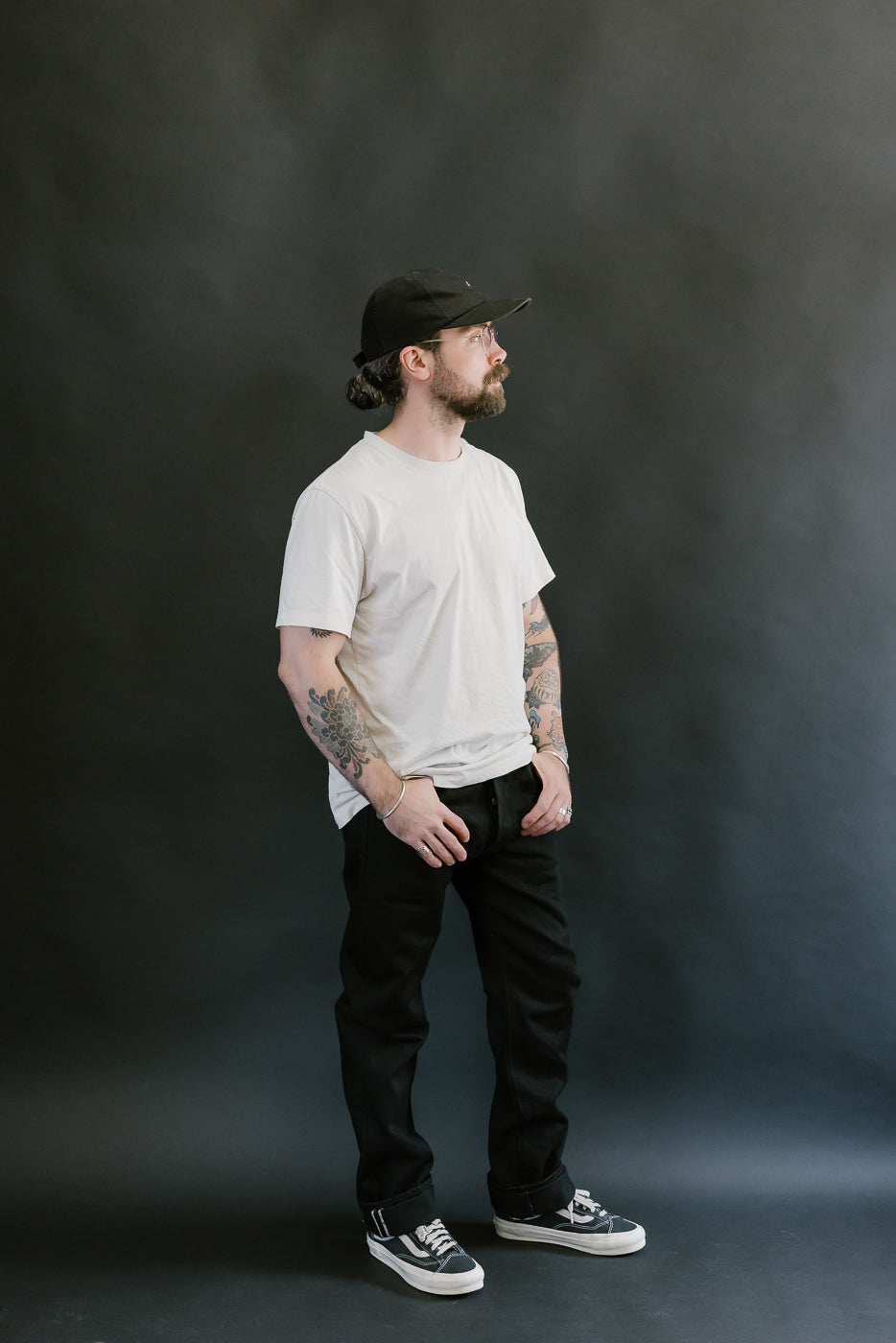 IH-666S-SBG - 21oz Selvedge Denim Slim Straight - Superblack (Fades to Grey)
