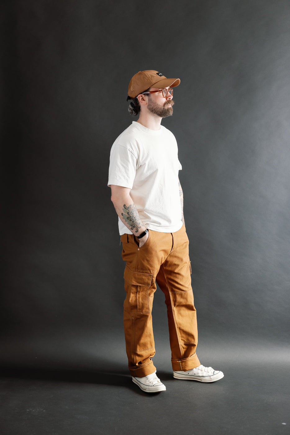IH-734-BRN - 17oz Duck Cargo Pants - Brown