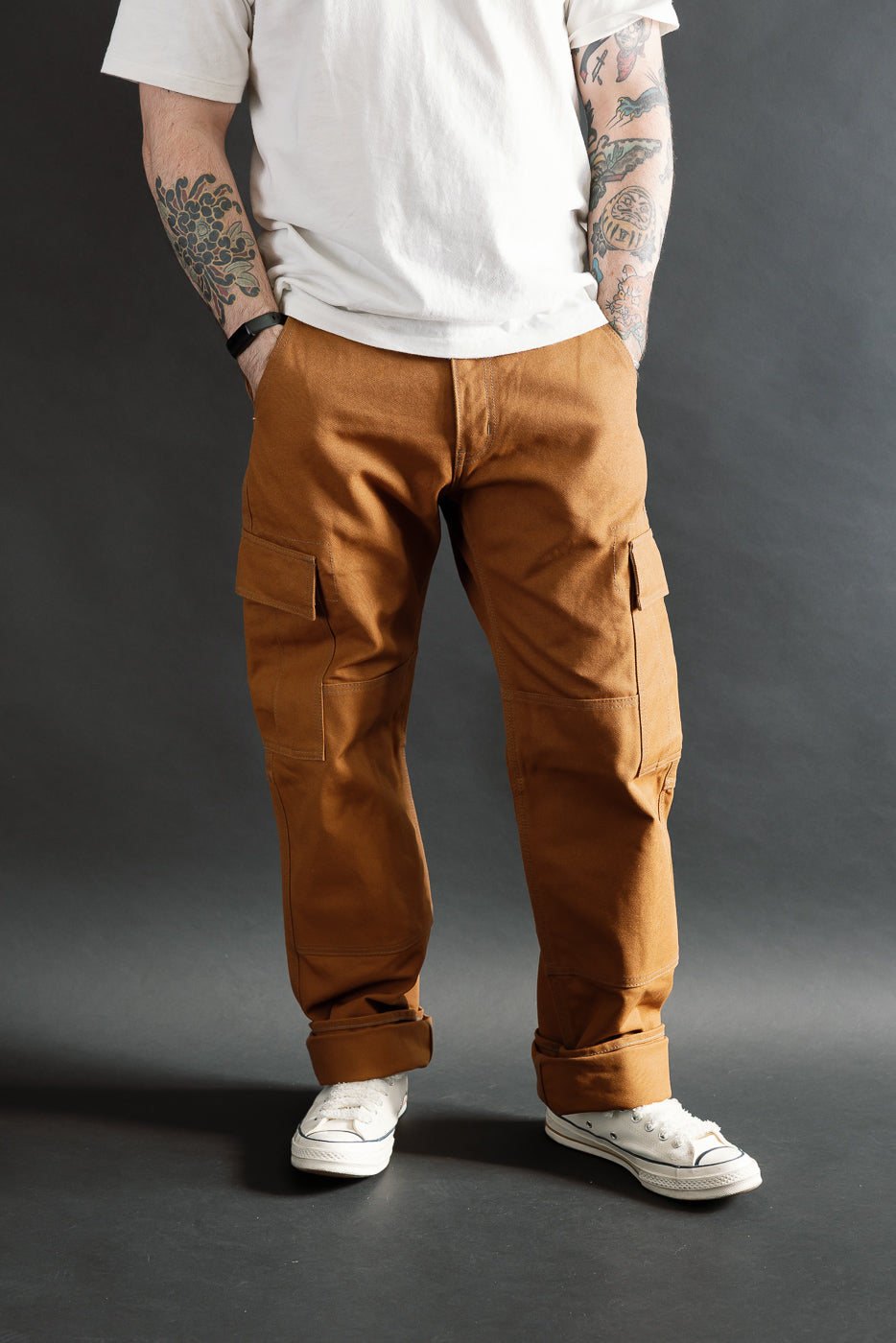 IH-734-BRN - 17oz Duck Cargo Pants - Brown | Dant