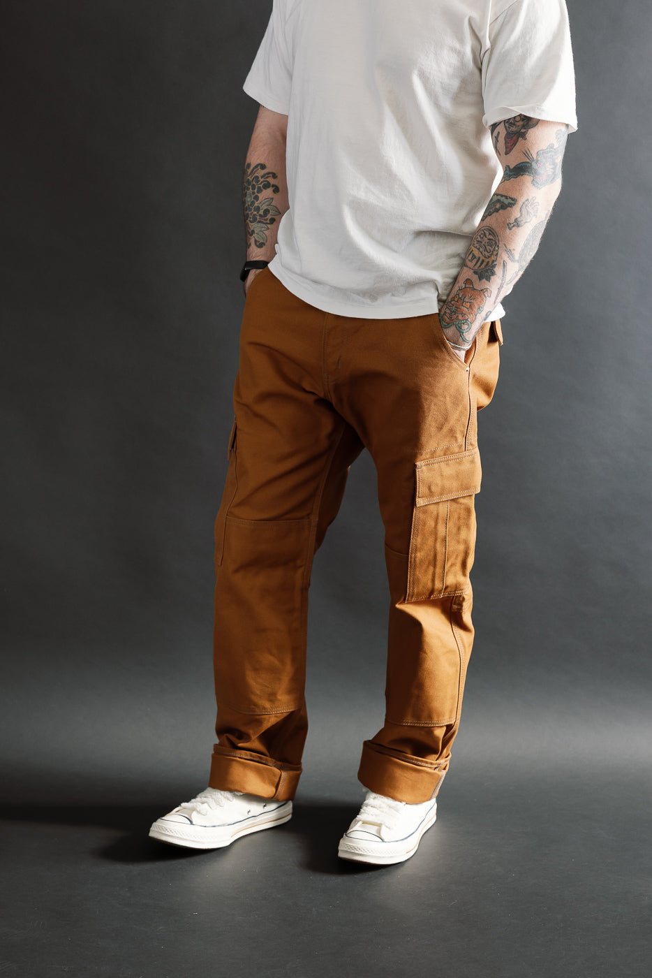 IH-734-BRN - 17oz Duck Cargo Pants - Brown