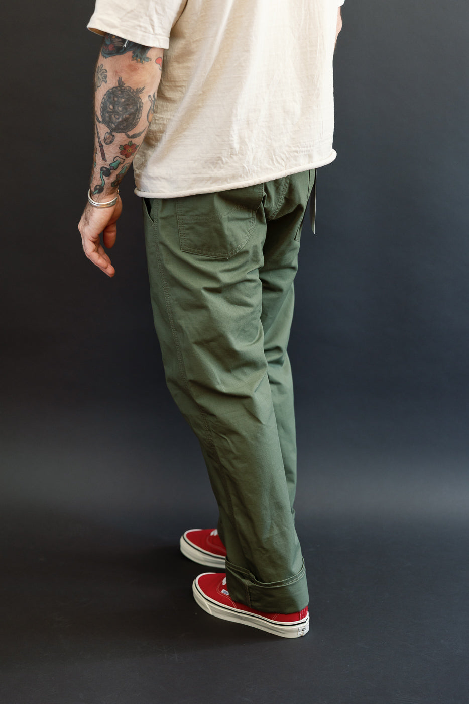 IH-746-GRN - 8oz Ripstop Wide Work Pants - Army Green | Dant
