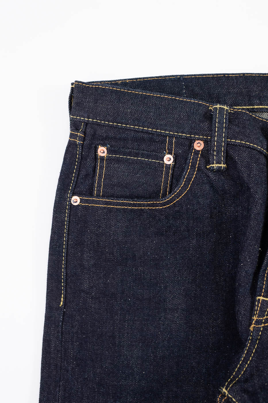 IH-777N - 17oz Selvedge Denim Slim Tapered Cut Jeans - Natural Indigo