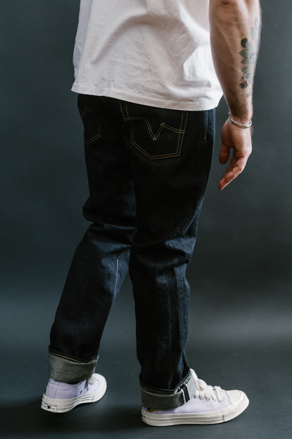 IH-777N - 17oz Selvedge Denim Slim Tapered Cut Jeans - Natural Indigo