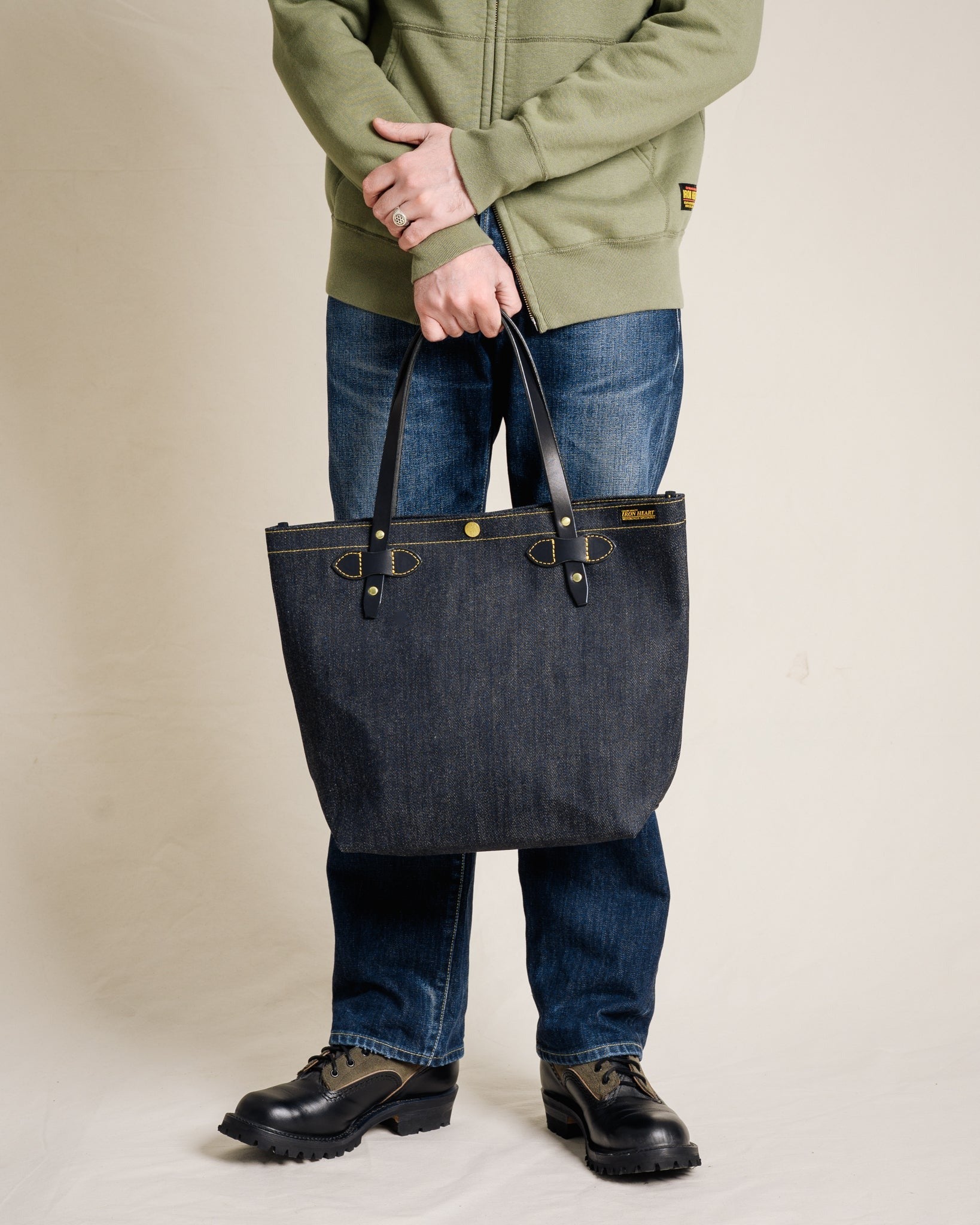 IHE-49-IND - 25oz Selvedge Denim Tote Bag