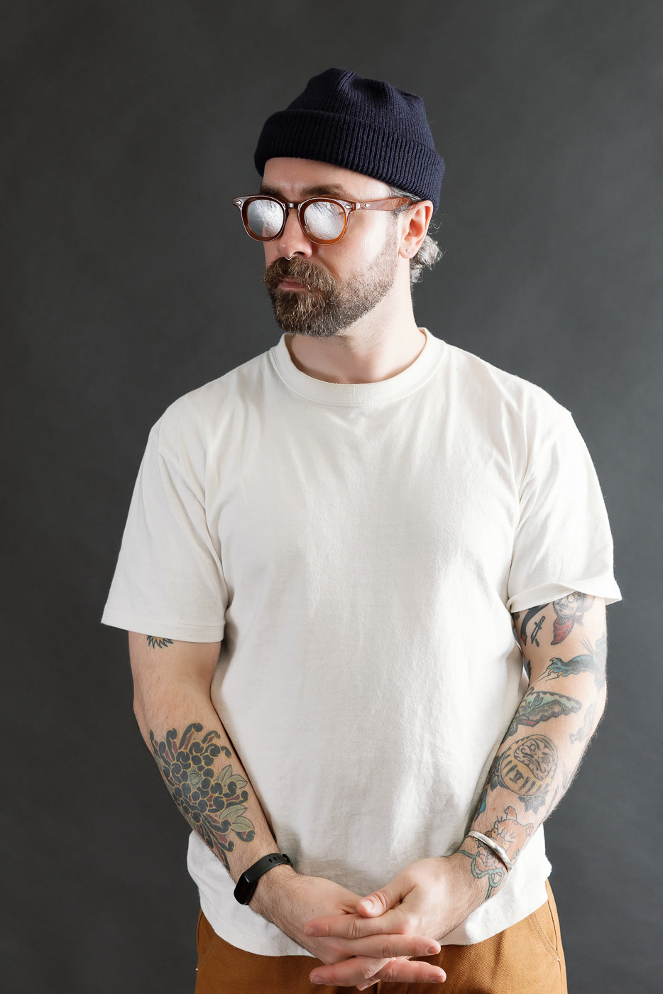 IHG-080-NAV - 100% Wool Ribbed Beanie - Navy Blue