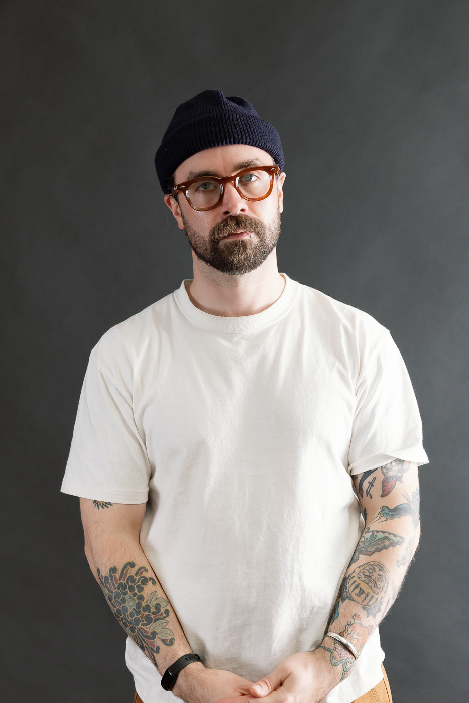 IHG-080-NAV - 100% Wool Ribbed Beanie - Navy Blue