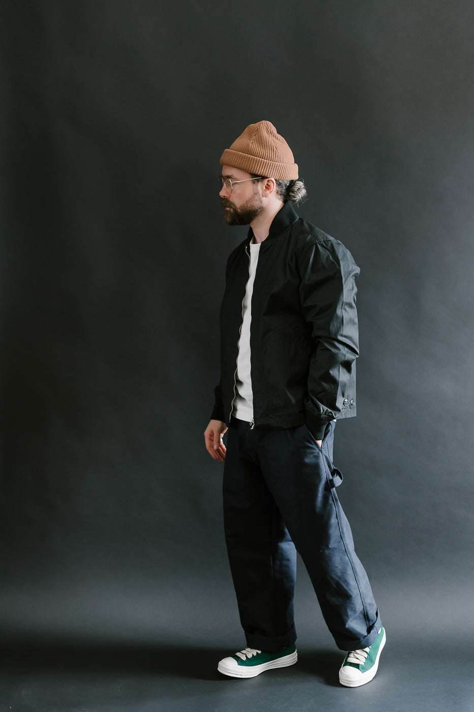 IHJ-145-BLK - 7oz Rubber Wax Coated Windbreaker - Black
