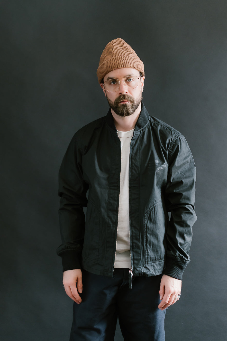 IHJ-145-BLK - 7oz Rubber Wax Coated Windbreaker - Black