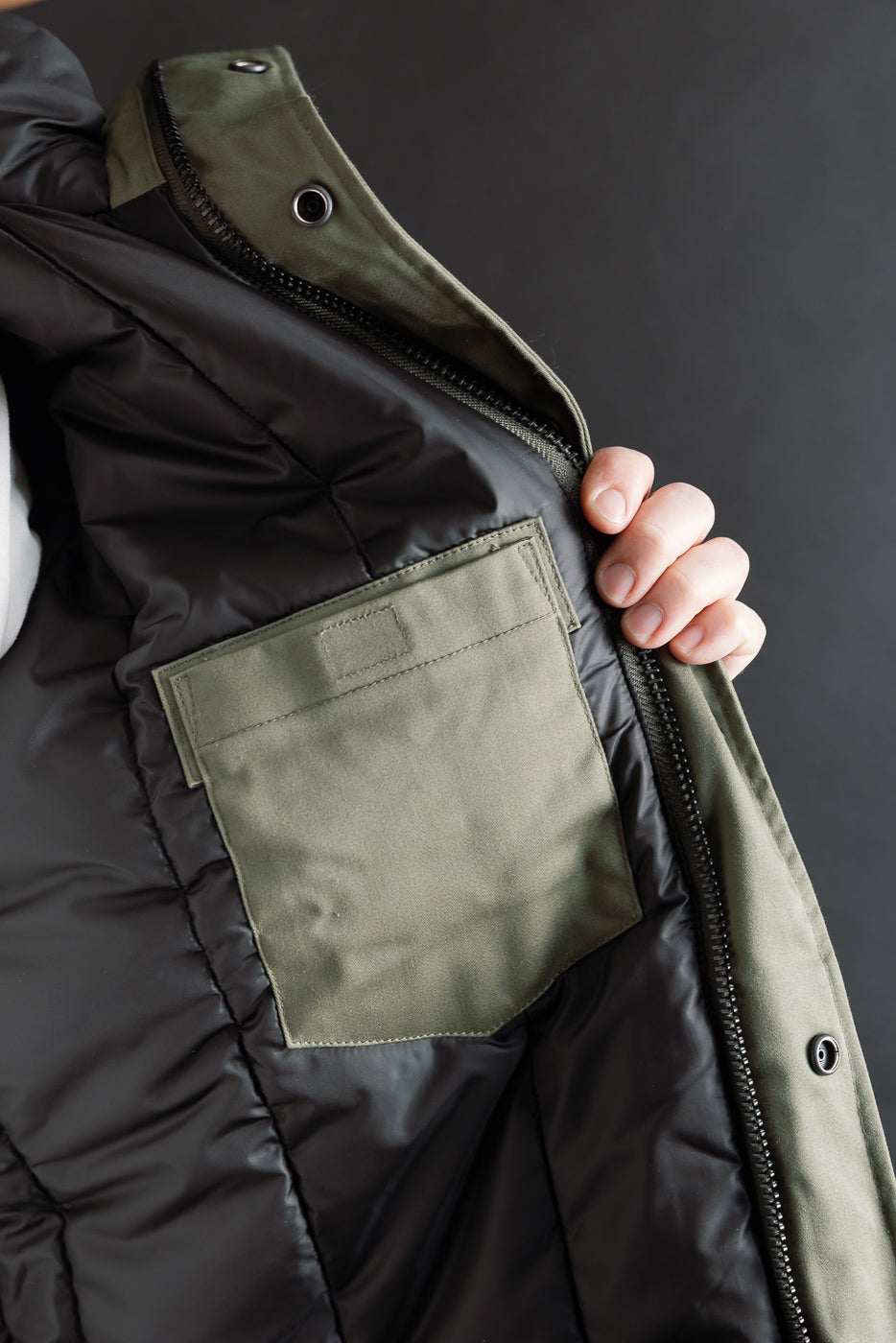 IHJ-154-OLV - 8oz Sateen/Primaloft® Winter Parka Jacket - Olive | Dant