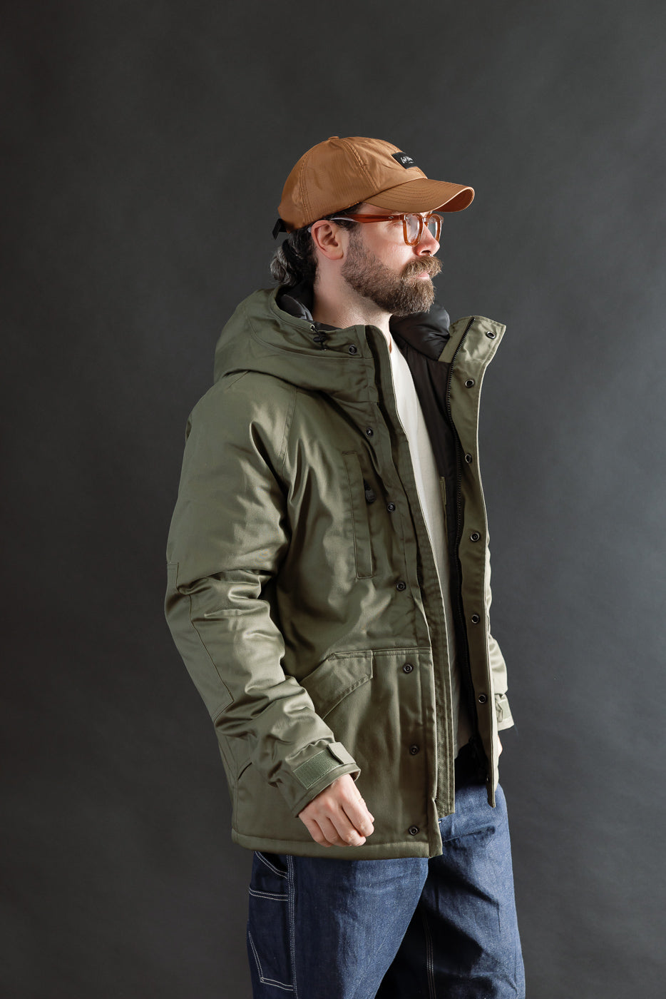 IHJ-154-OLV - 8oz Sateen/Primaloft® Winter Parka Jacket - Olive