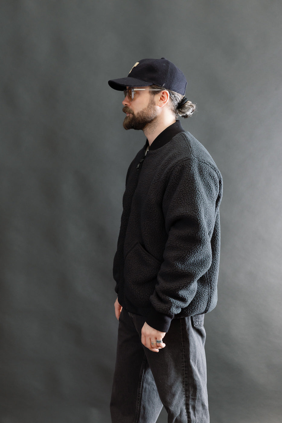 IHJ-157-BLK - Reversible Fleece Jacket - Black | Dant