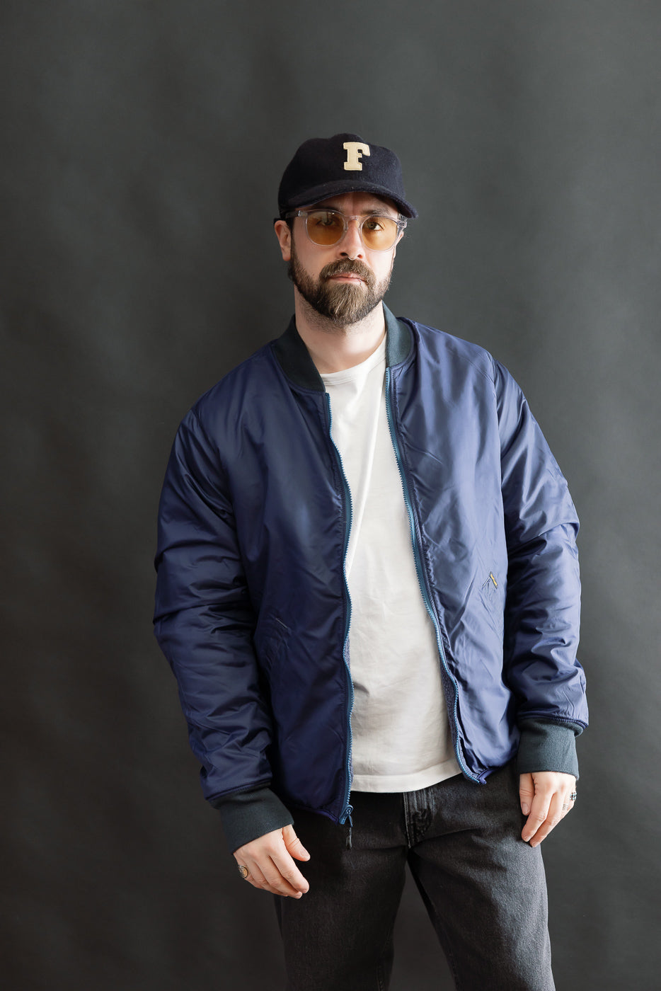 IHJ-157-NAV - Reversible Fleece Jacket - Navy Blue | Dant