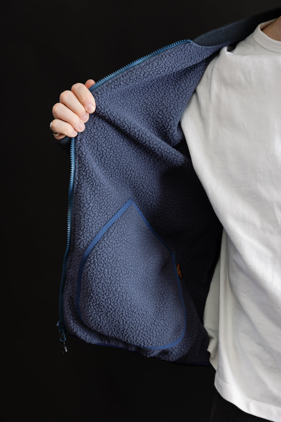 IHJ-157-NAV - Reversible Fleece Jacket - Navy Blue | Dant