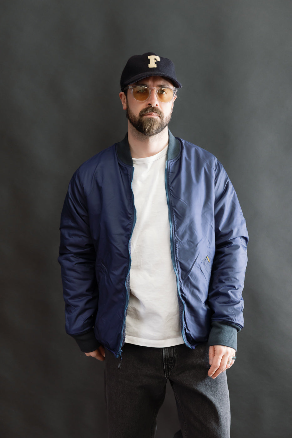IHJ-157-NAV - Reversible Fleece Jacket - Navy Blue | Dant