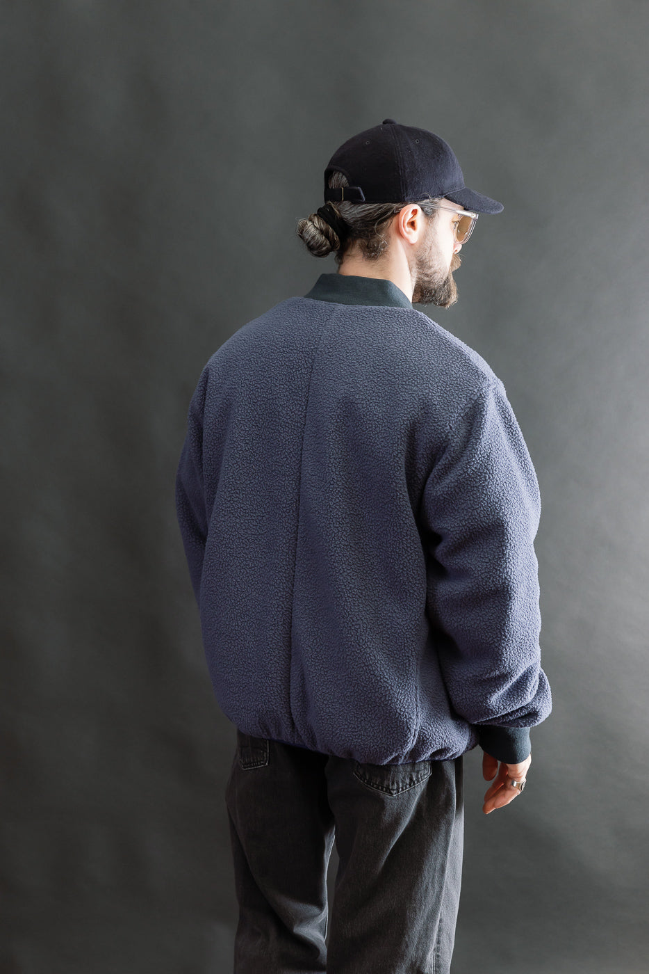 IHJ-157-NAV - Reversible Fleece Jacket - Navy Blue | Dant