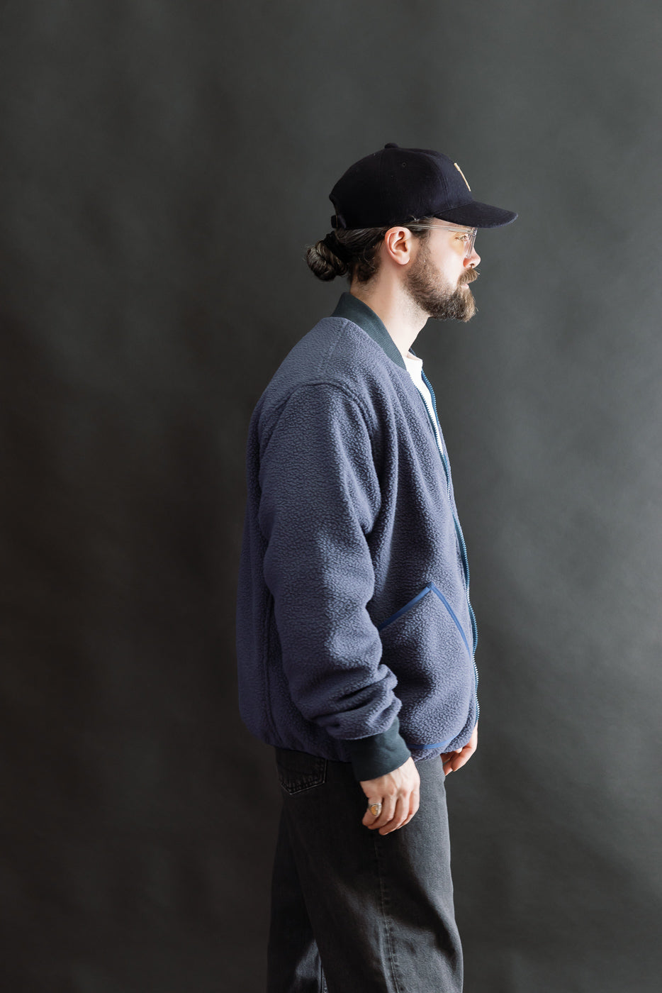 IHJ-157-NAV - Reversible Fleece Jacket - Navy Blue | Dant