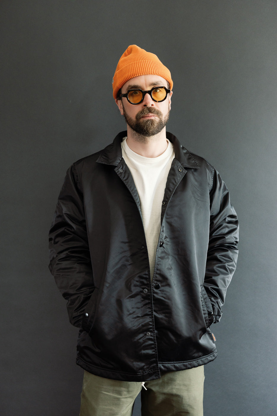 IHJ-160-BLK-NP - 4.8oz Nylon Coach Jacket - Black - No Patch | Dant