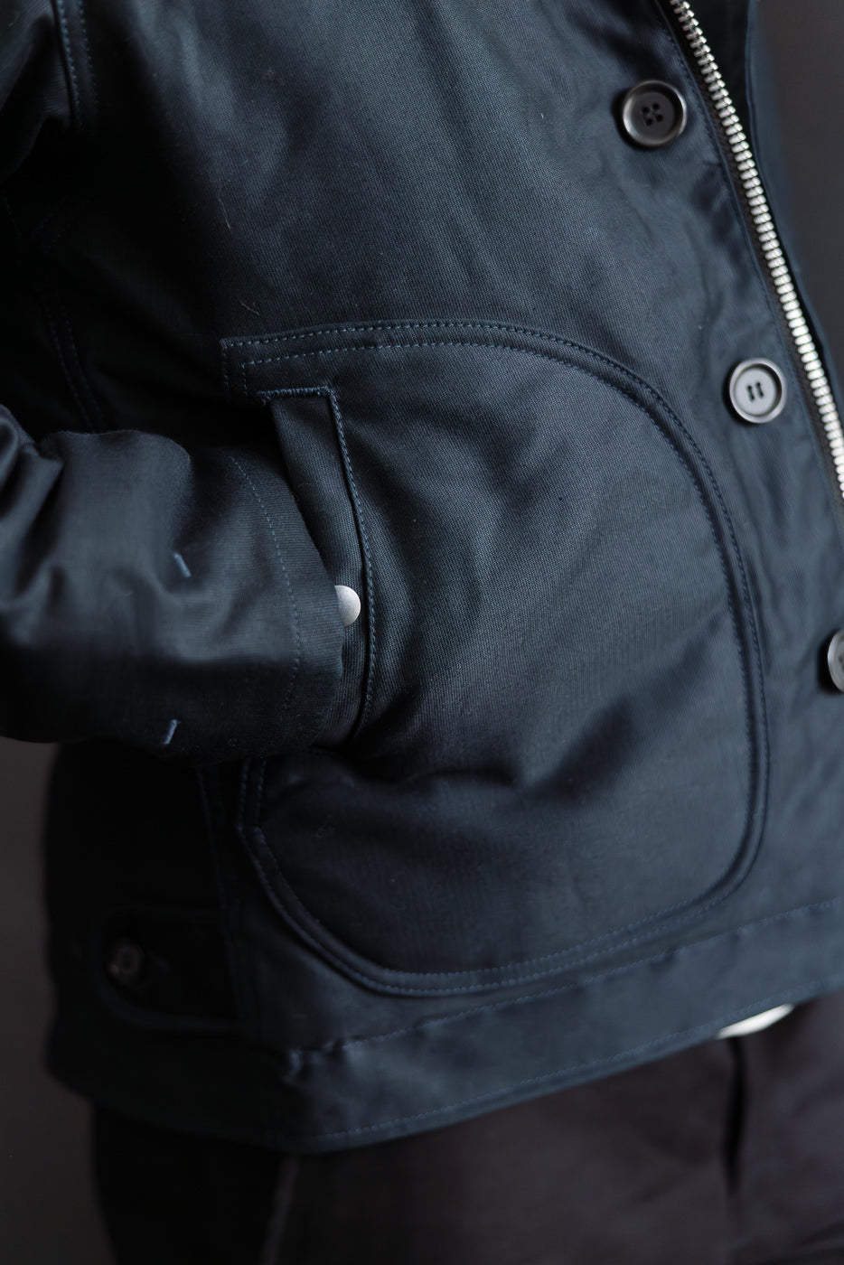 IHM-35-NAV Whipcord N1 Deck Jacket - Navy